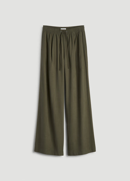 American Tall Women Relaxed Pull-On Pants for Tall Women in Forest Night