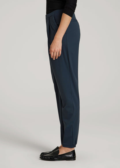 American Tall Women Commuter Pleated Jogger Pant in for Tall Women Navy