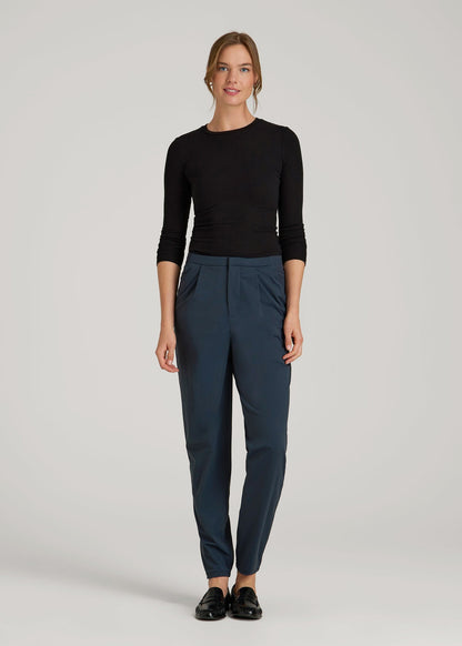 American Tall Women Commuter Pleated Jogger Pant in for Tall Women Navy
