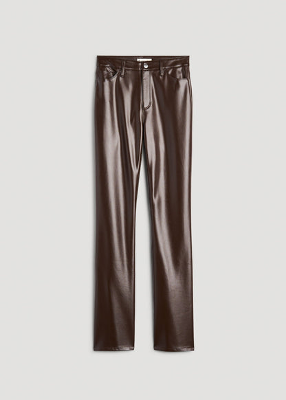 American Tall Men|Women True Touch Leather Straight Leg Pants for Tall Women in Espresso