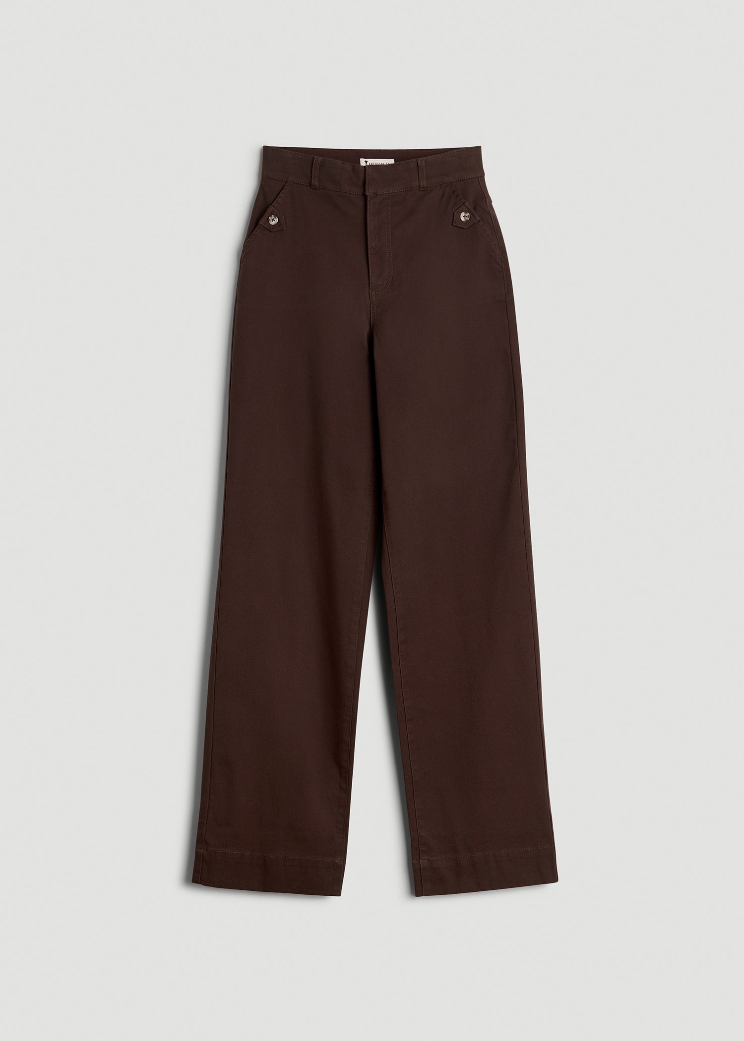 American Tall Women Stretch Twill Wide Leg Pant for Tall Women in Espresso