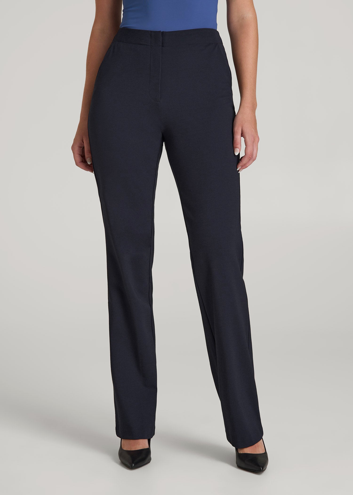 American Tall Women Freedom Flex Straight Leg Dress Pants for Tall Women in Deep Navy