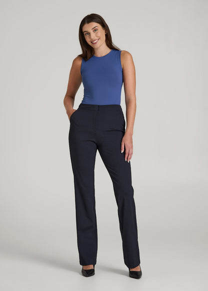 American Tall Women Freedom Flex Straight Leg Dress Pants for Tall Women in Deep Navy