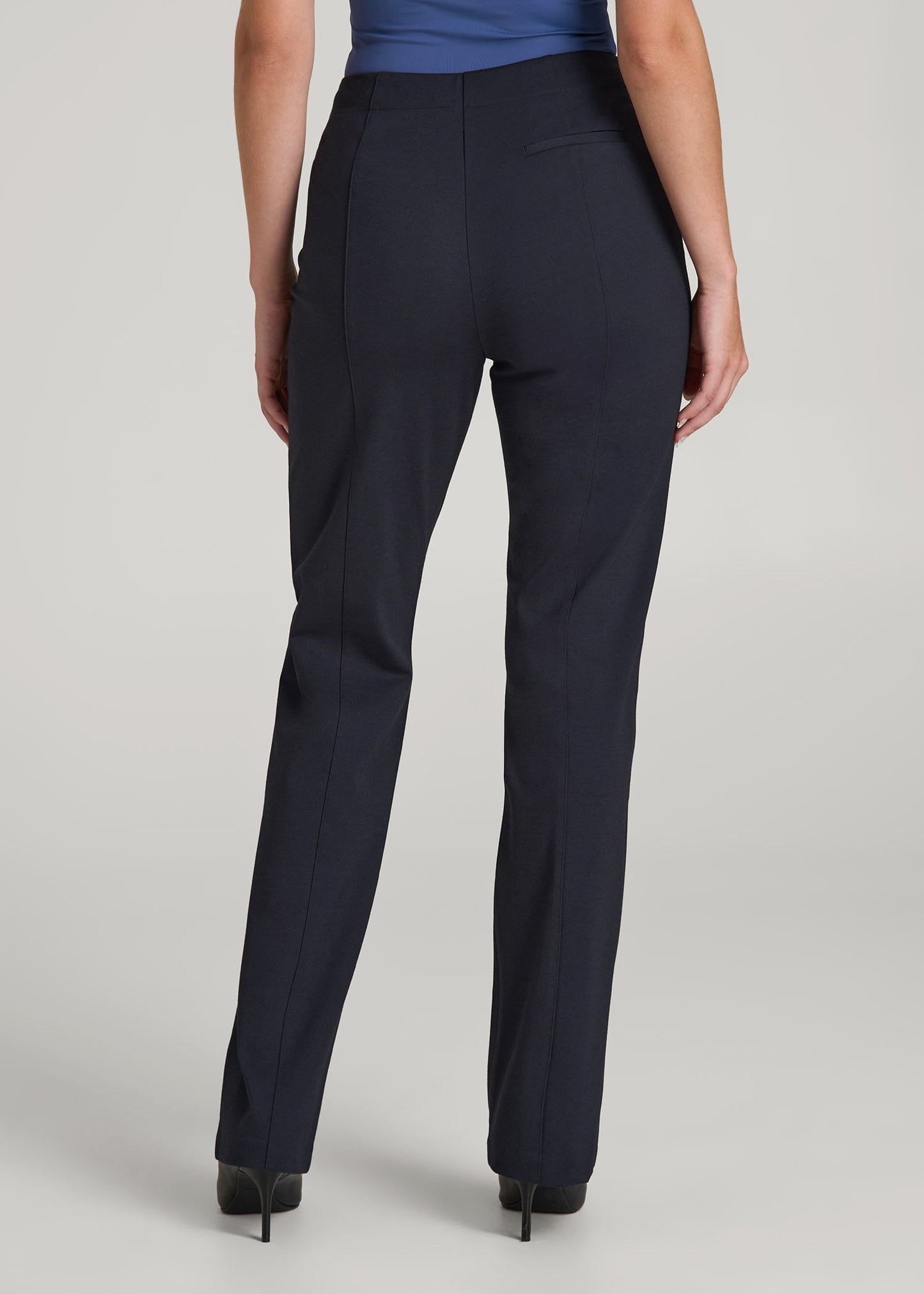 American Tall Women Freedom Flex Straight Leg Dress Pants for Tall Women in Deep Navy