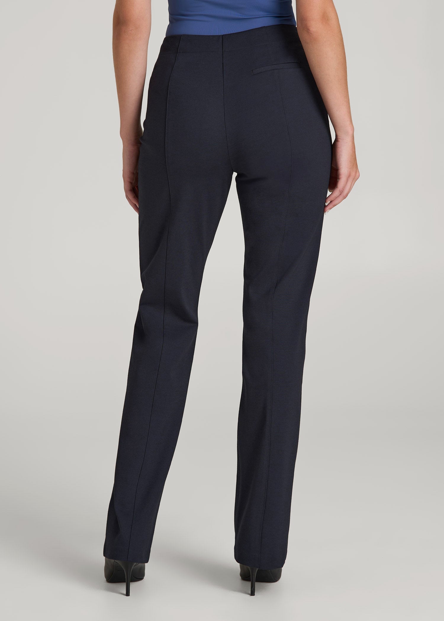 American Tall Women Freedom Flex Straight Leg Dress Pants for Tall Women in Deep Navy