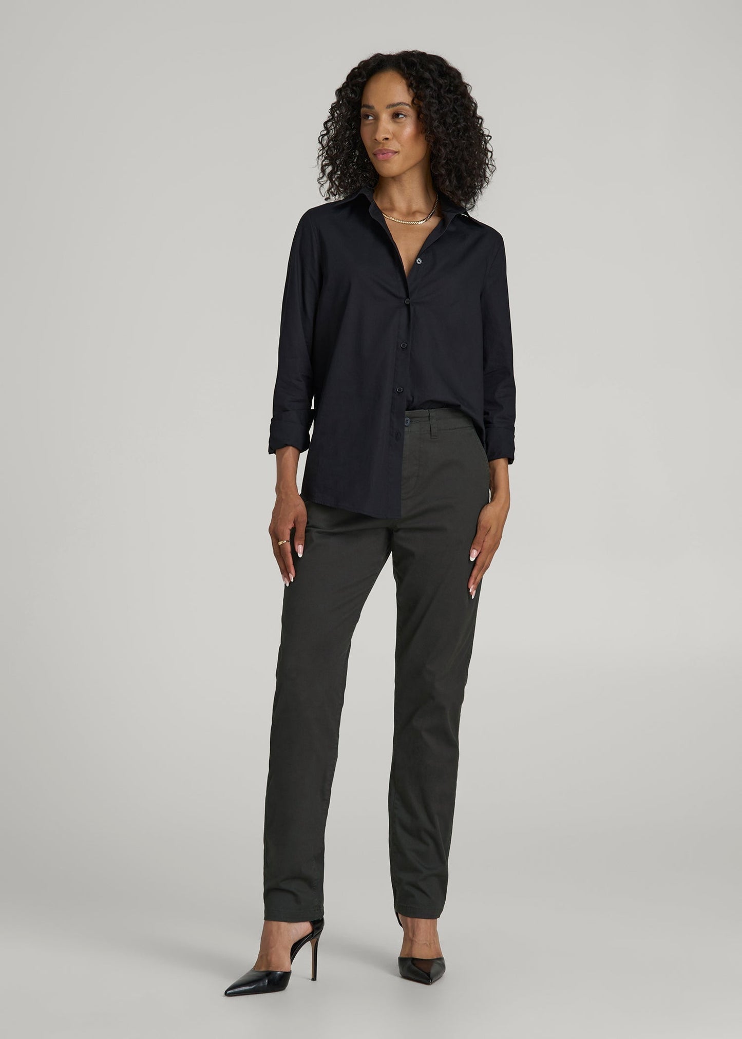 American Tall Women|Men High Rise Tapered Chino Pants for Tall Women in Pine Grove