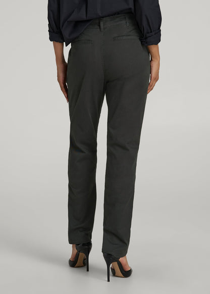 American Tall Women|Men High Rise Tapered Chino Pants for Tall Women in Pine Grove