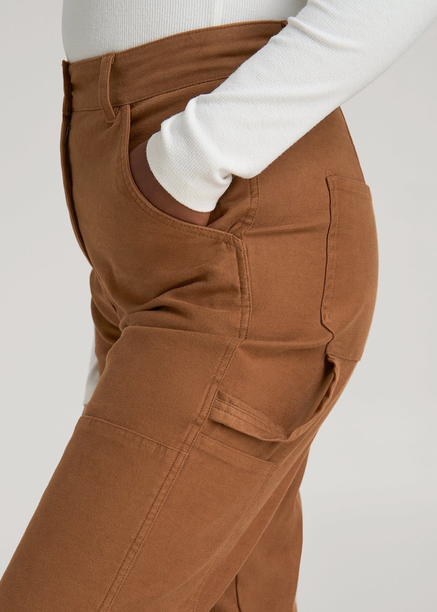 American Tall Women|Men High-Waisted Carpenter Pocket Pants for Tall Women in Nutshell
