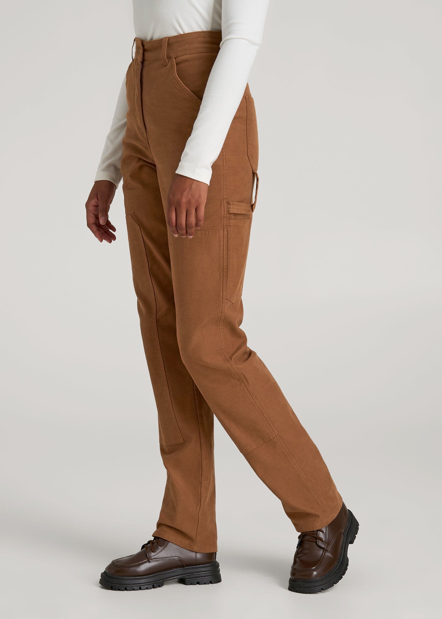 American Tall Women|Men High-Waisted Carpenter Pocket Pants for Tall Women in Nutshell
