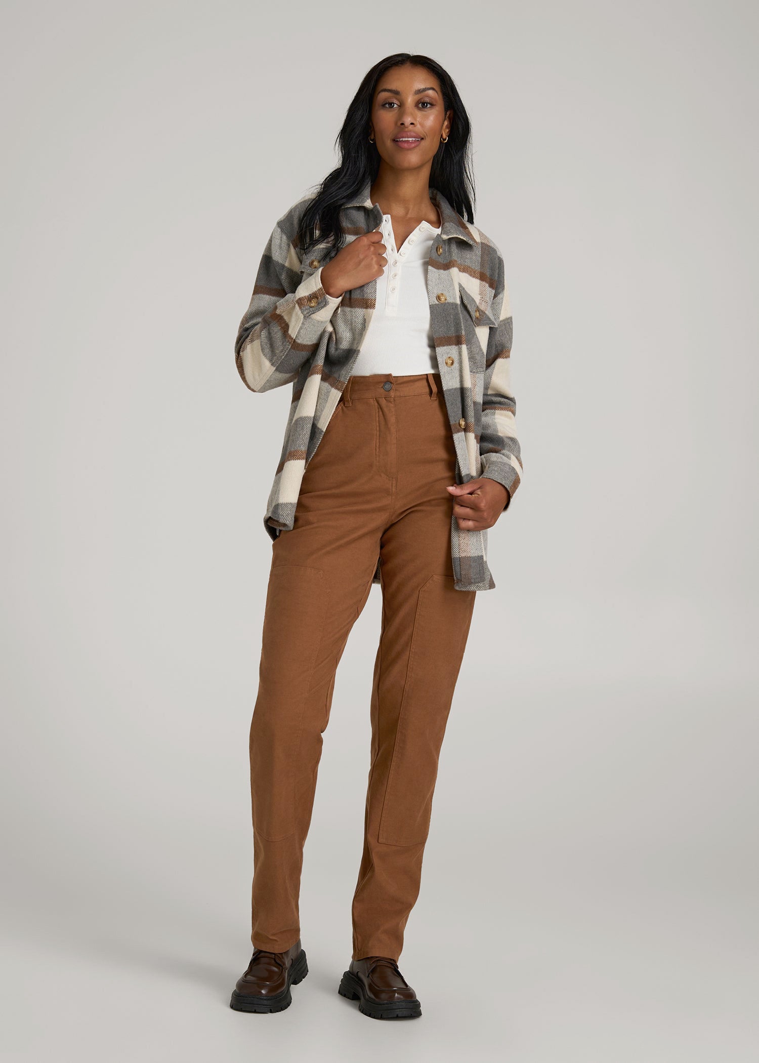 American Tall Women|Men High-Waisted Carpenter Pocket Pants for Tall Women in Nutshell