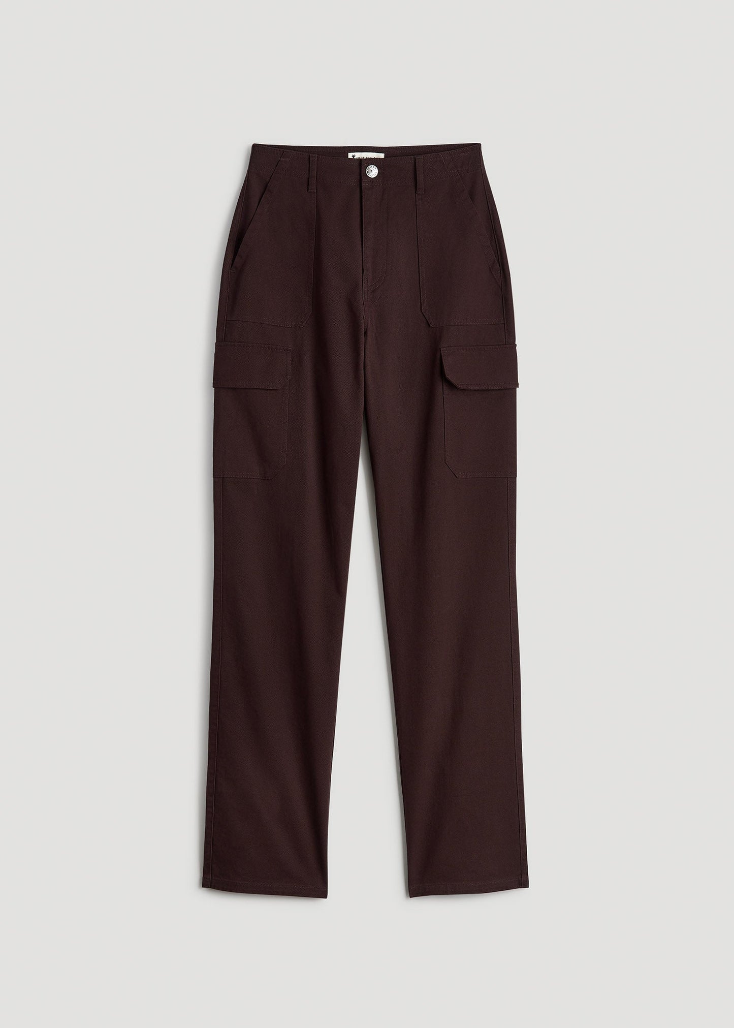 American Tall Women|Men Straight Leg Cargo Chino Pants for Tall Women in Oxblood