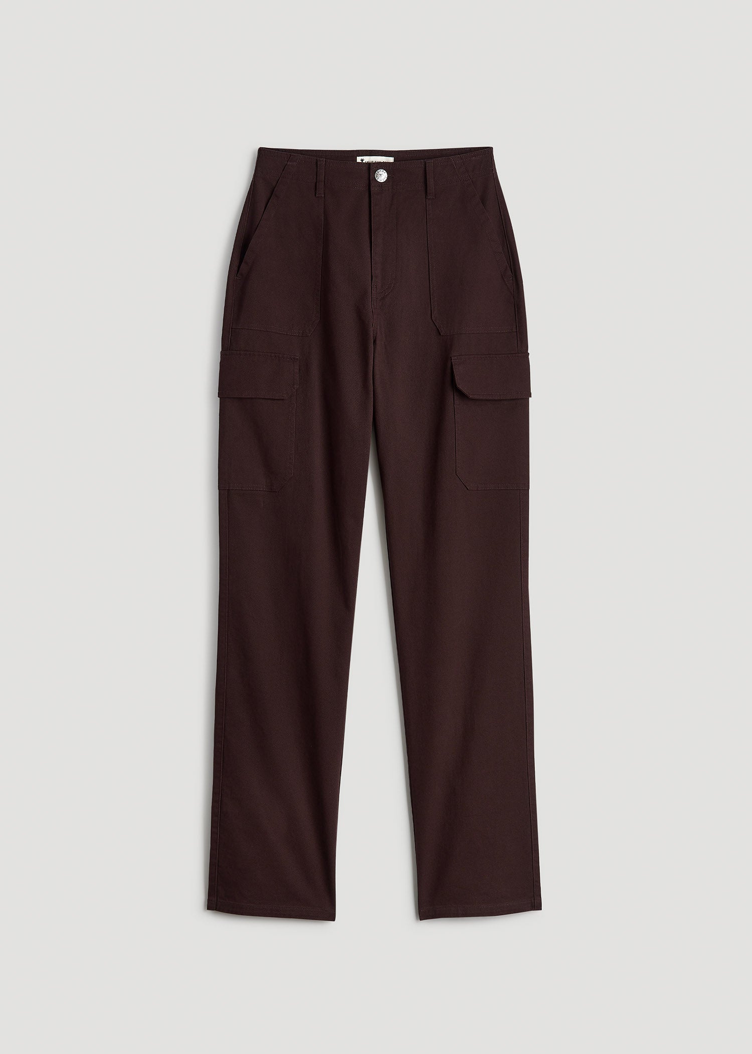 American Tall Women|Men Straight Leg Cargo Chino Pants for Tall Women in Oxblood
