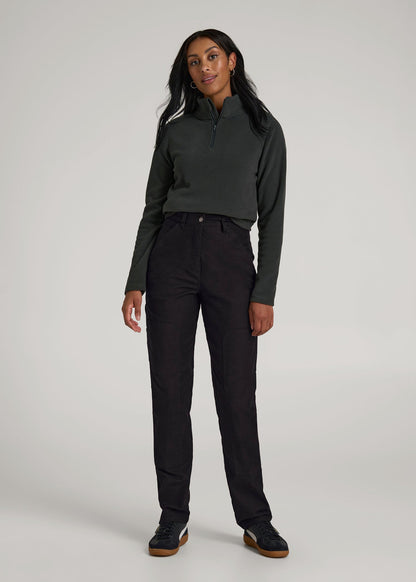 American Tall Women|Men High-Waisted Carpenter Pocket Pants for Tall Women in Black