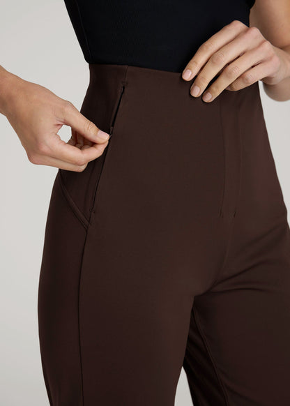 American Tall Women High Rise Pull On Mini Flare Pant for Tall Women in Espresso