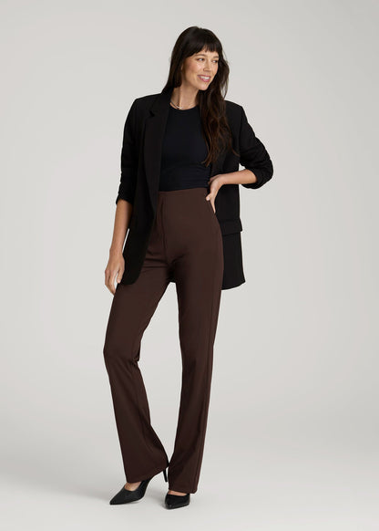American Tall Women High Rise Pull On Mini Flare Pant for Tall Women in Espresso