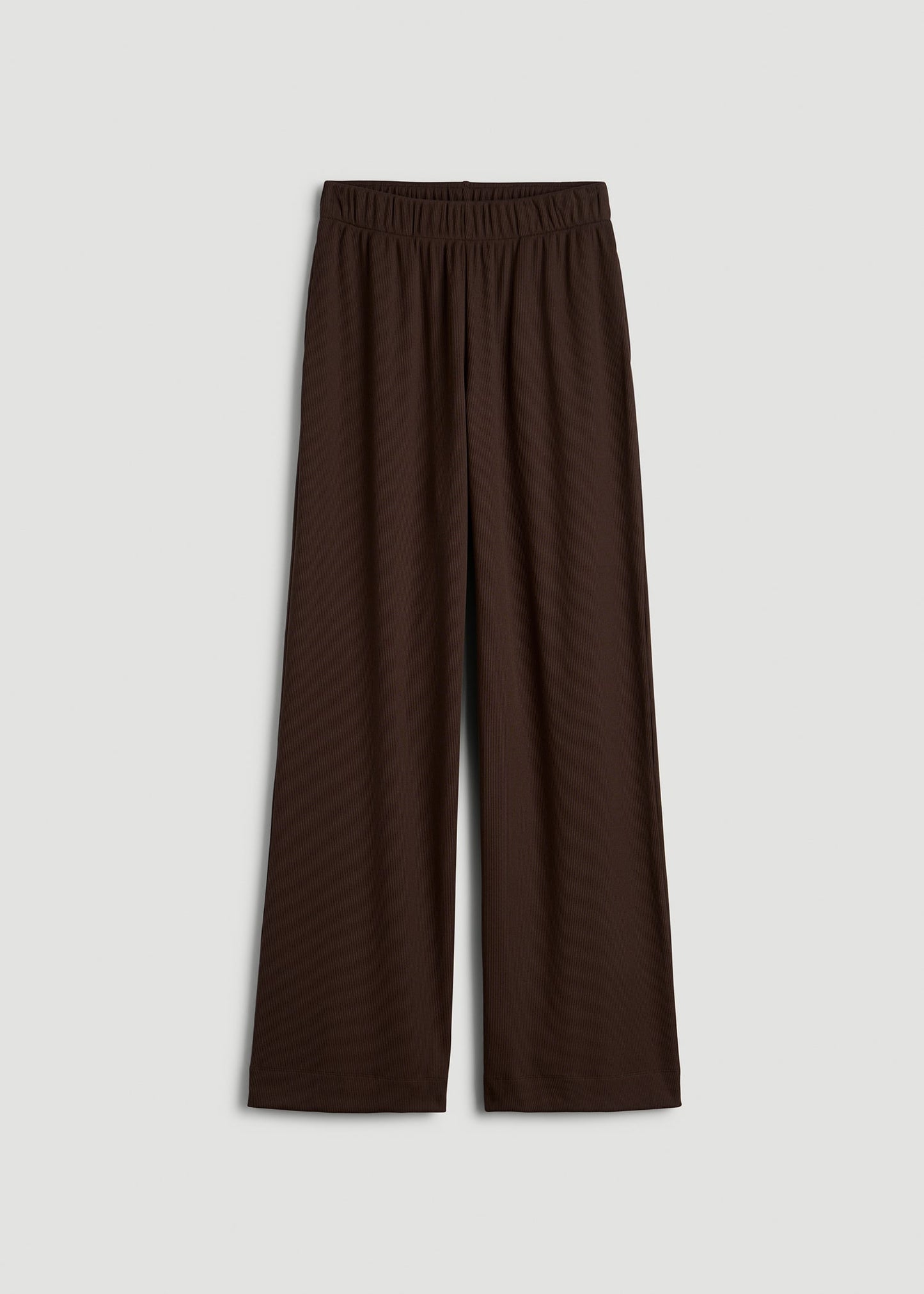American Tall Women Ribbed Knit Wide Leg Pant for Tall Women in Espresso