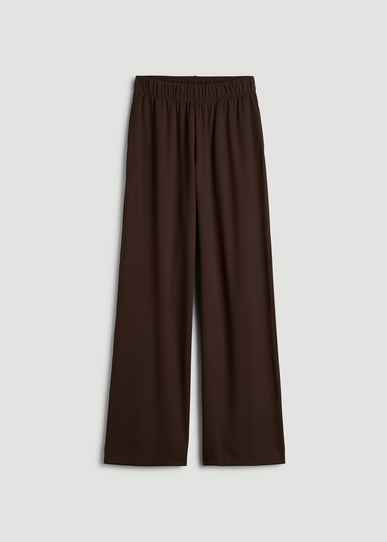 American Tall Women Ribbed Knit Wide Leg Pant for Tall Women in Espresso