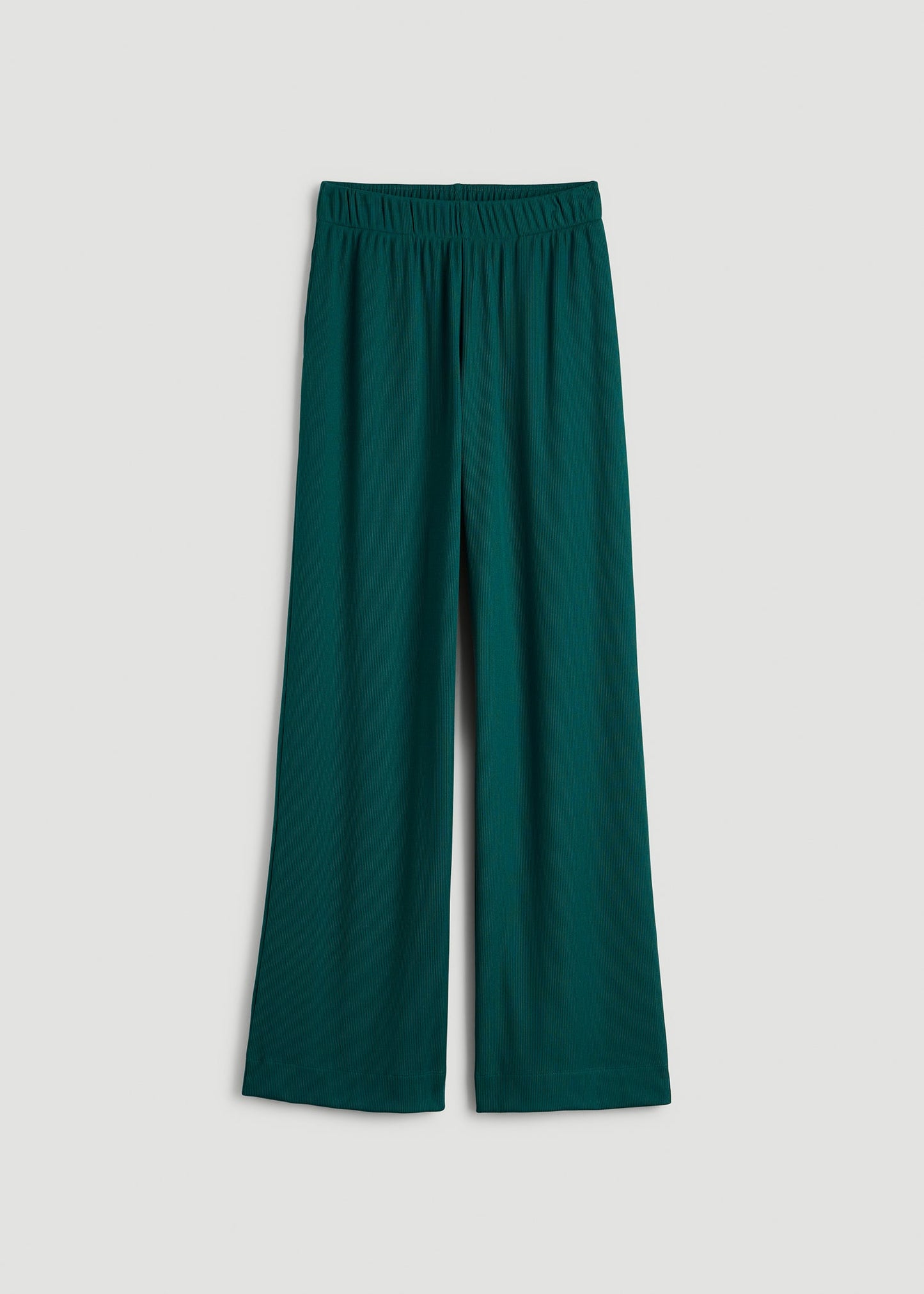 American Tall Women Ribbed Knit Wide Leg Pant for Tall Women in Deep Teal