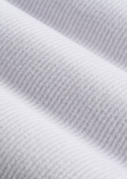 American Tall Women Ribbed Henley Lounge Top for Tall Women in Cloud White